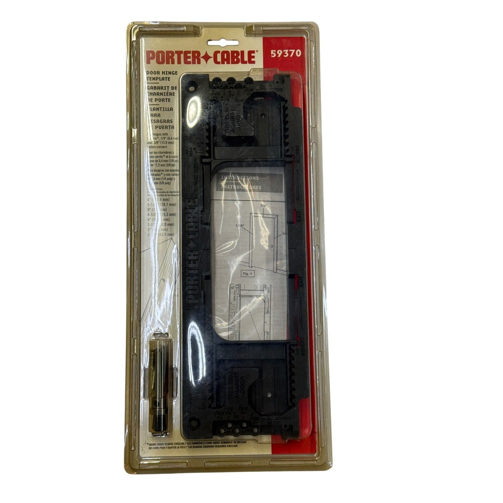 Porter-Cable 59370 Door Hinge Template Kit with Router Bit New